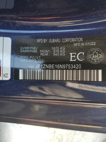 81518985 :رقم المزاد ، JF1ZNBE16N9753420 vin ، 2022 Toyota Gr 86 Prem مزاد بيع