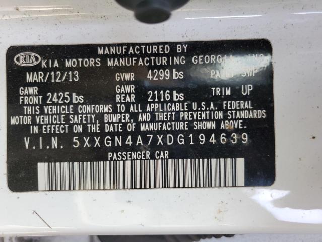 Aukcja sprzedaży 2013 Kia Optima, vin: 5XXGN4A7XDG194639, numer aukcji: 70992525