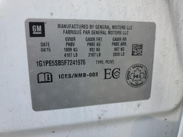 Продажа на аукционе авто 2015 Chev Cruze, vin: 1G1PE5SB5F7241976, номер лота: 71283695