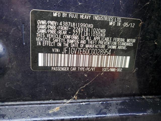 Продажа на аукционе авто 2012 Subaru Impreza Wr, vin: JF1GV7E60CG028954, номер лота: 81299335