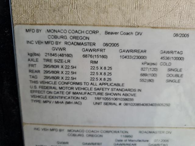 2006 Roadmaster Rail Monocoque მანქანა იყიდება აუქციონზე, vin: 1RF10551061038035, აუქციონის ნომერი: 84986955