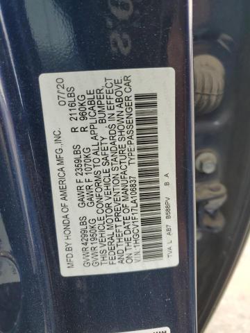 Продажа на аукционе авто 2020 Honda Accord, vin: 1HGCV1F17LA106837, номер лота: 81765895