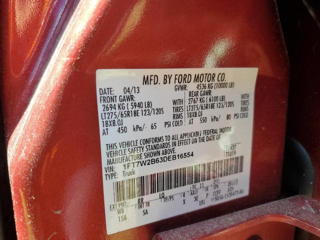 2013 Ford F250 Super Duty მანქანა იყიდება აუქციონზე, vin: 1FT7W2B63DEB16554, აუქციონის ნომერი: 80941315