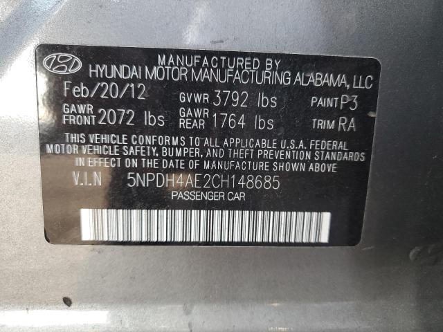 Продаж на аукціоні авто 2012 Hyundai Elantra, vin: 5NPDH4AE2CH148685, номер лоту: 80058745