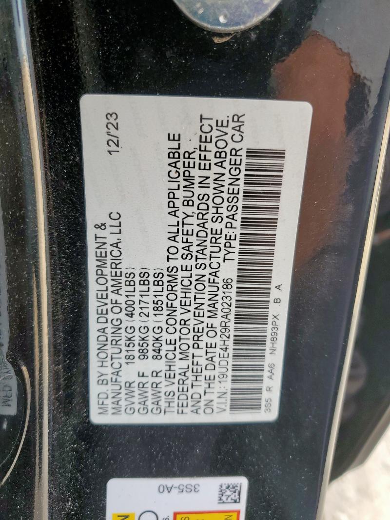 84646845 :رقم المزاد ، 19UDE4H29RA023186 vin ، 2024 Acura Integra مزاد بيع