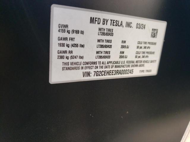 80351615 :رقم المزاد ، 7G2CEHEE3RA000245 vin ، 2024 Tesla Cybertruck مزاد بيع