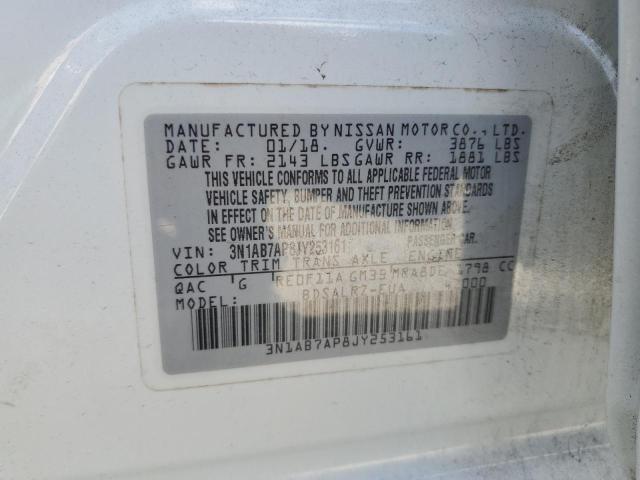 Продаж на аукціоні авто 2018 Nissan Sentra S, vin: 3N1AB7AP8JY253161, номер лоту: 84202725