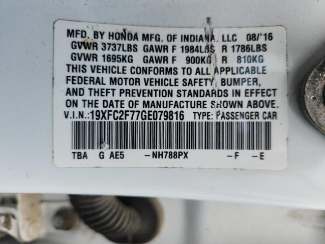 70772595 :رقم المزاد ، 19XFC2F77GE079816 vin ، 2016 Honda Civic مزاد بيع