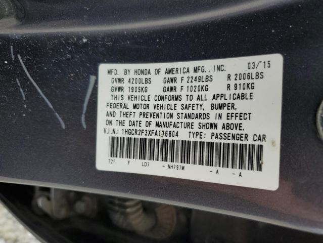 Aukcja sprzedaży 2015 Honda Accord, vin: 1HGCR2F3XFA136804, numer aukcji: 81787215