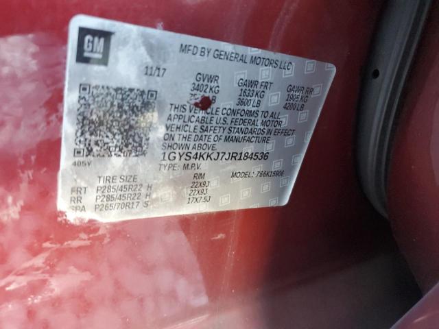 Продаж на аукціоні авто 2018 Cadillac Escalade, vin: 1GYS4KKJ7JR184536, номер лоту: 71209955