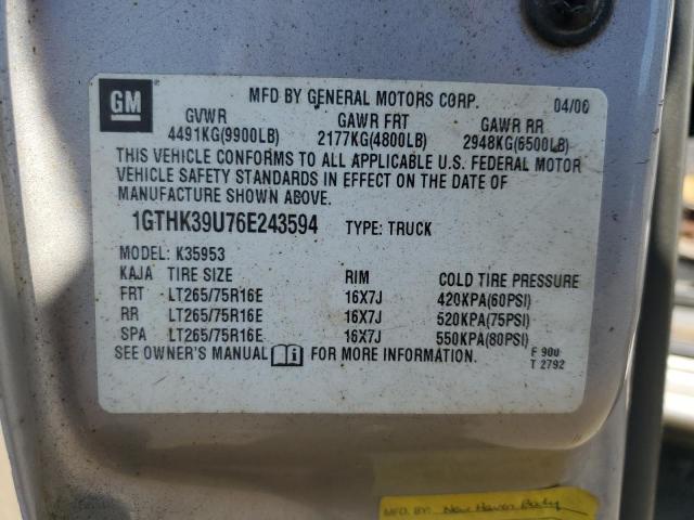 79093045 :رقم المزاد ، 1GTHK39U76E243594 vin ، 2006 Gmc New Sierra مزاد بيع