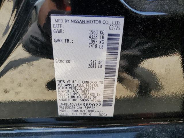 2025 Nissan Altima Sv მანქანა იყიდება აუქციონზე, vin: 1N4BL4DV9SN369027, აუქციონის ნომერი: 71848115