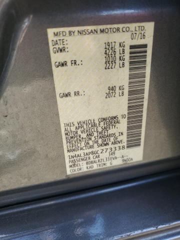 2016 Nissan Altima მანქანა იყიდება აუქციონზე, vin: 1N4AL3AP8GC273338, აუქციონის ნომერი: 80099115