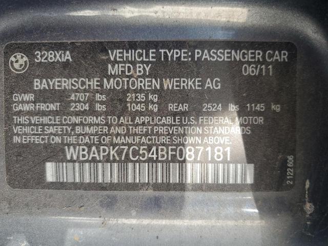 Продаж на аукціоні авто 2011 Bmw 328 Xi, vin: WBAPK7C54BF087181, номер лоту: 80587155