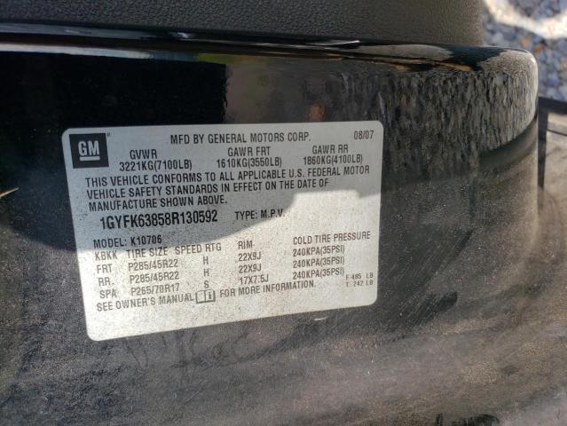 80119085 :رقم المزاد ، 1GYFK63858R130592 vin ، 2008 Cadillac Escalade مزاد بيع