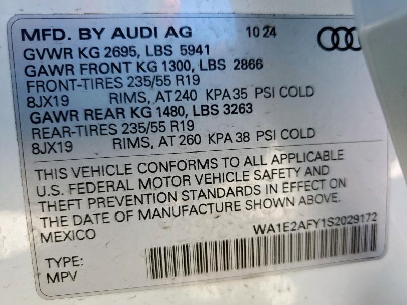 Продаж на аукціоні авто 2025 Audi Q5 E, vin: WA1E2AFY1S2029172, номер лоту: 84435065