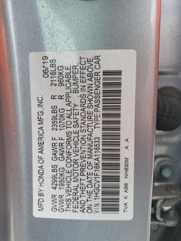 Aukcja sprzedaży 2019 Honda Accord, vin: 1HGCV1F16KA116533, numer aukcji: 82059605