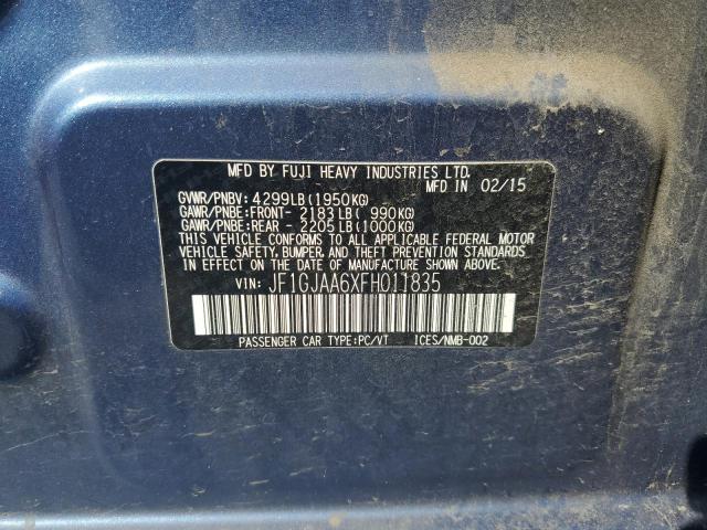 71836465 :رقم المزاد ، JF1GJAA6XFH011835 vin ، 2015 Subaru Impreza مزاد بيع