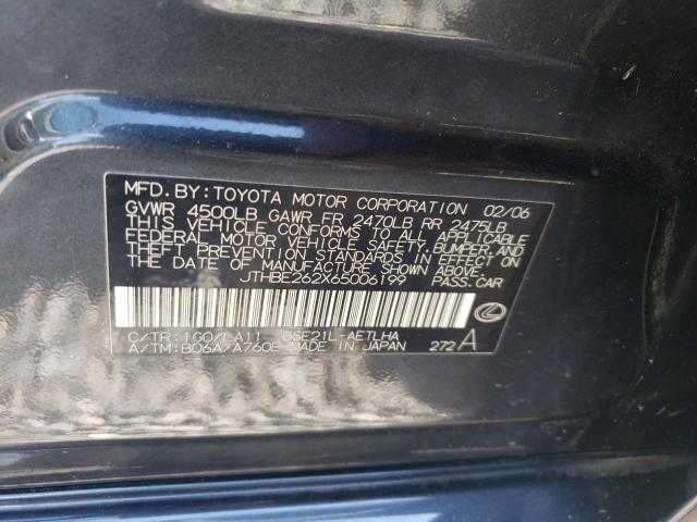 Aukcja sprzedaży 2006 Lexus Is, vin: JTHBE262X65006199, numer aukcji: 70866955