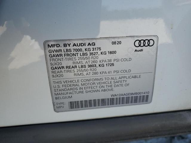 Aukcja sprzedaży 2021 Audi E-tron, vin: WA12AAGE9MB001410, numer aukcji: 70718345