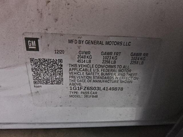 Продажа на аукционе авто 2020 Chevrolet Bolt Ev, vin: 1G1FZ6S03L4149878, номер лота: 80404275