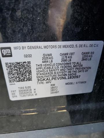 Aukcja sprzedaży 2022 Gmc Terrain Slt, vin: 3GKALPEV0NL183097, numer aukcji: 81836675