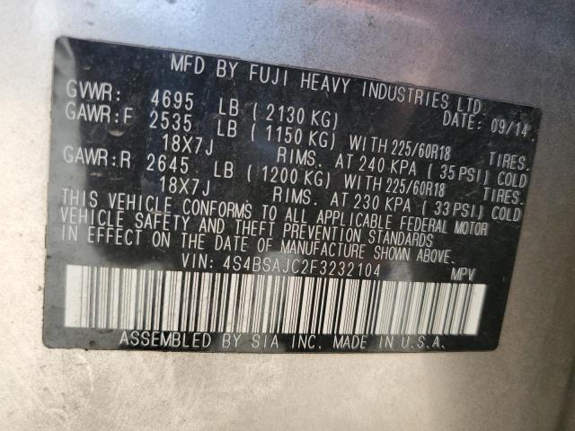 71505065 :رقم المزاد ، 4S4BSAJC2F3232104 vin ، 2015 Subaru Outback مزاد بيع