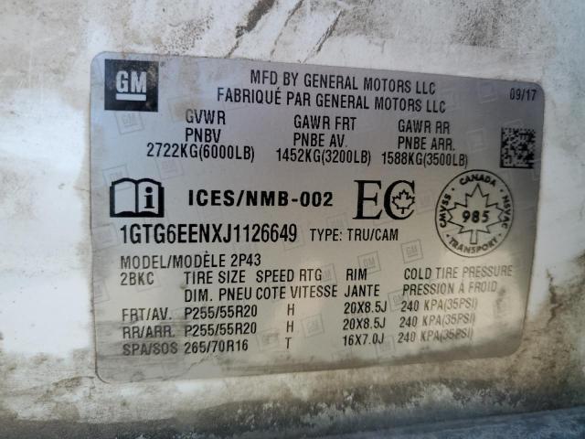 Aukcja sprzedaży 2018 Gmc Canyon Den, vin: 1GTG6EENXJ1126649, numer aukcji: 80123545