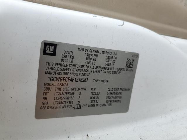 Продаж на аукціоні авто 2015 Chevrolet Express G2500, vin: 1GCWGFCF4F1276967, номер лоту: 81723735