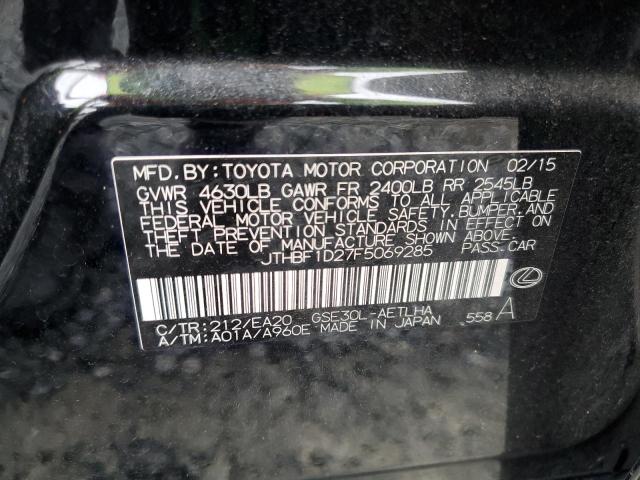 81906945 :رقم المزاد ، JTHBF1D27F5069285 vin ، 2015 Lexus Is 250 مزاد بيع