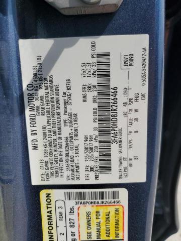 Продаж на аукціоні авто 2018 Ford Fusion, vin: 3FA6P0HD8JR266466, номер лоту: 81064775