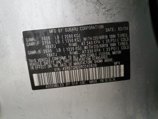 Auction sale of the 2024 Subaru Outback Li, vin: 4S4BTGND2R3242638, lot number: 84271535