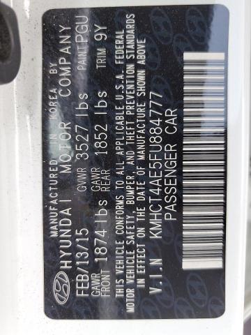 Продажа на аукционе авто 2015 Hyundai Accent Gls, vin: KMHCT4AE5FU884777, номер лота: 68860725