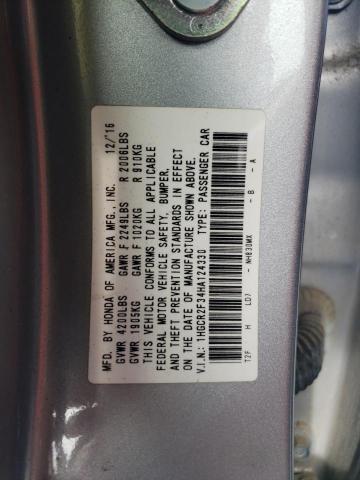 80621065 :رقم المزاد ، 1HGCR2F34HA124330 vin ، 2017 Honda Accord Lx مزاد بيع
