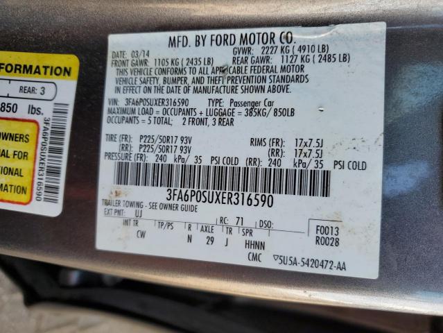 Aukcja sprzedaży 2014 Ford Fusion Tit, vin: 3FA6P0SUXER316590, numer aukcji: 81887695