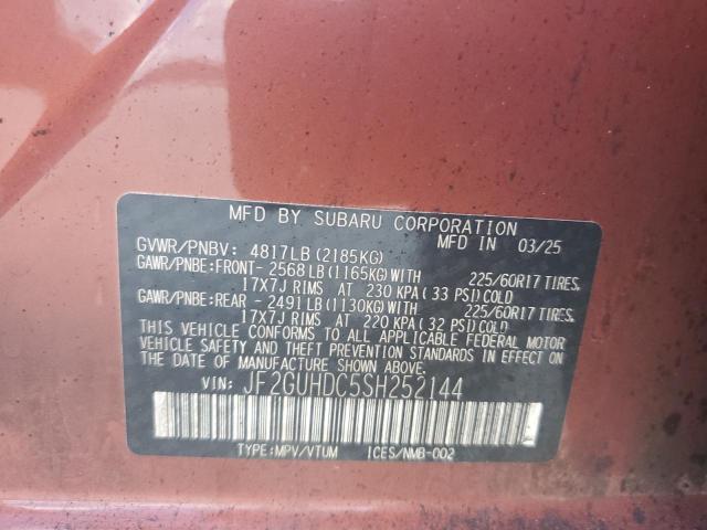 Aukcja sprzedaży 2025 Subaru Crosstrek, vin: JF2GUHDC5SH252144, numer aukcji: 54769716