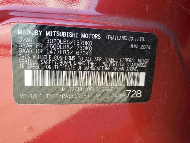 Aukcja sprzedaży 2024 Mitsubishi Mirage, vin: ML32AUHJ0RH016937, numer aukcji: 80683695
