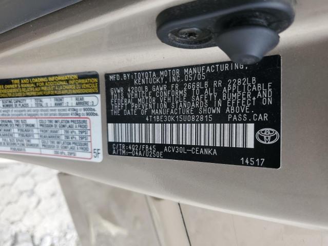 Продажа на аукционе авто 2005 Toyota Camry Le, vin: 4T1BE30K15U082815, номер лота: 83846255
