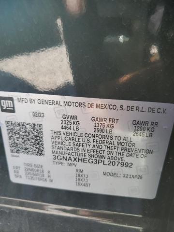 Продаж на аукціоні авто 2023 Chevrolet Equinox, vin: 3GNAXHEG3PL207992, номер лоту: 71844515