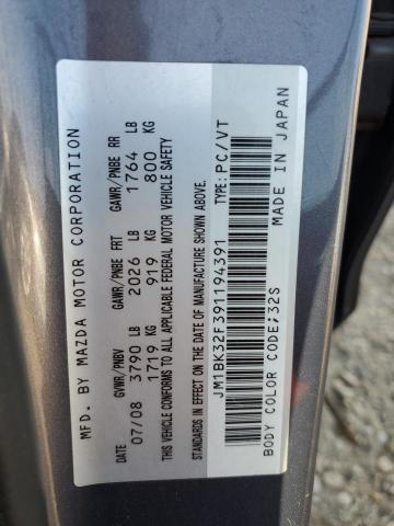 Продаж на аукціоні авто 2009 Mazda 3, vin: JM1BK32F391194391, номер лоту: 71162475