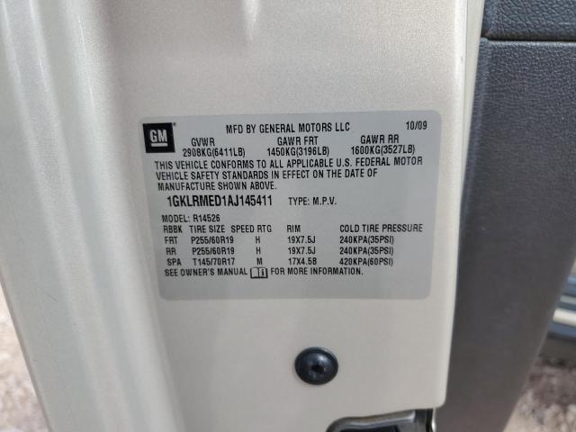 Aukcja sprzedaży 2010 Gmc Acadia, vin: 1GKLRMED1AJ145411, numer aukcji: 84457095