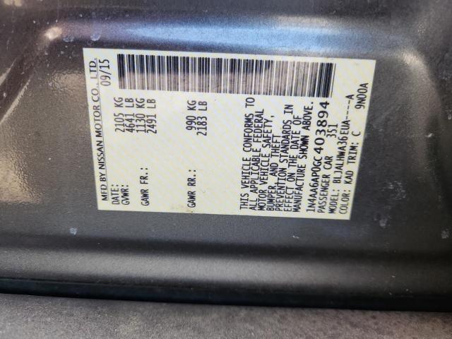 80189895 :رقم المزاد ، 1N4AA6AP0GC403894 vin ، 2016 Nissan Maxima 3.5 مزاد بيع