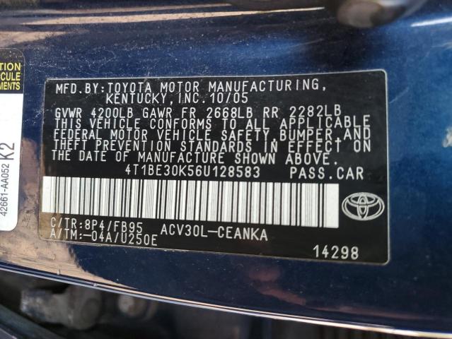 Aukcja sprzedaży 2006 Toyota Camry, vin: 4T1BE30K56U128583, numer aukcji: 80405445