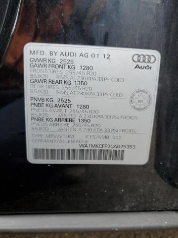 Продаж на аукціоні авто 2012 Audi Q5, vin: WA1MKCFP7CA075353, номер лоту: 80880335