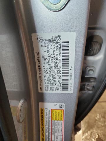 2020 Honda Accord მანქანა იყიდება აუქციონზე, vin: 1HGCV1F3XLA070255, აუქციონის ნომერი: 80104815