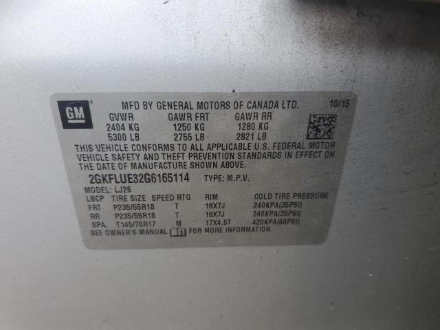 Продажа на аукционе авто 2016 Gmc Terrain Sl, vin: 2GKFLUE32G6165114, номер лота: 80759955