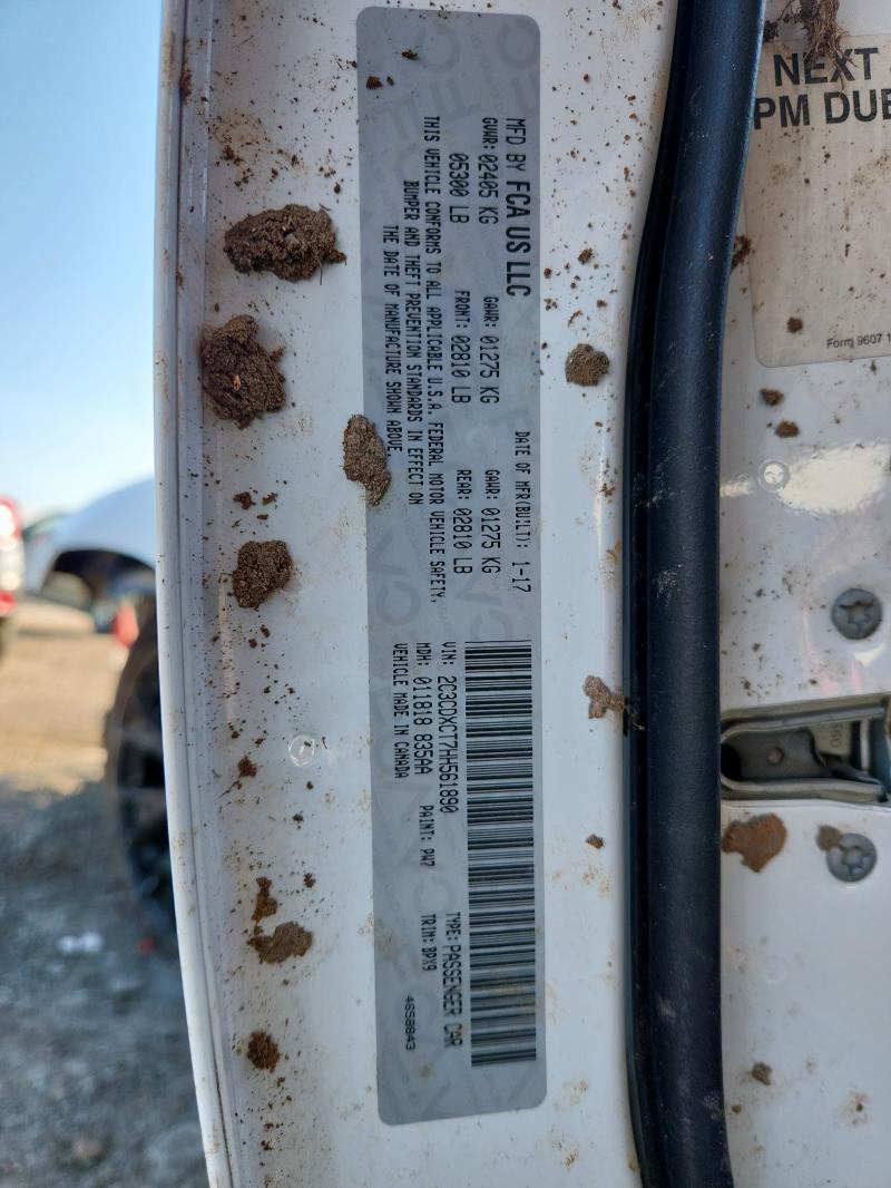 71032445 :رقم المزاد ، 2C3CDXCT7HH561890 vin ، 2017 Dodge Charger مزاد بيع