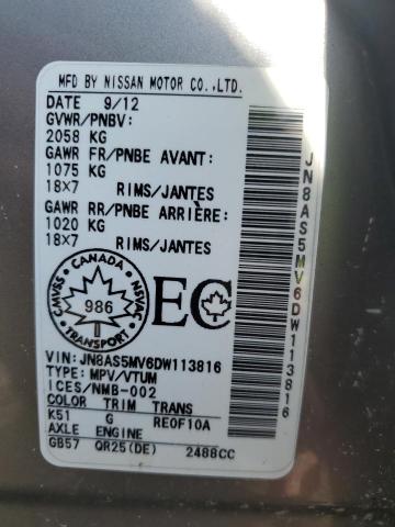 Aukcja sprzedaży 2013 Nissan Rogue, vin: JN8AS5MV6DW113816, numer aukcji: 80507195
