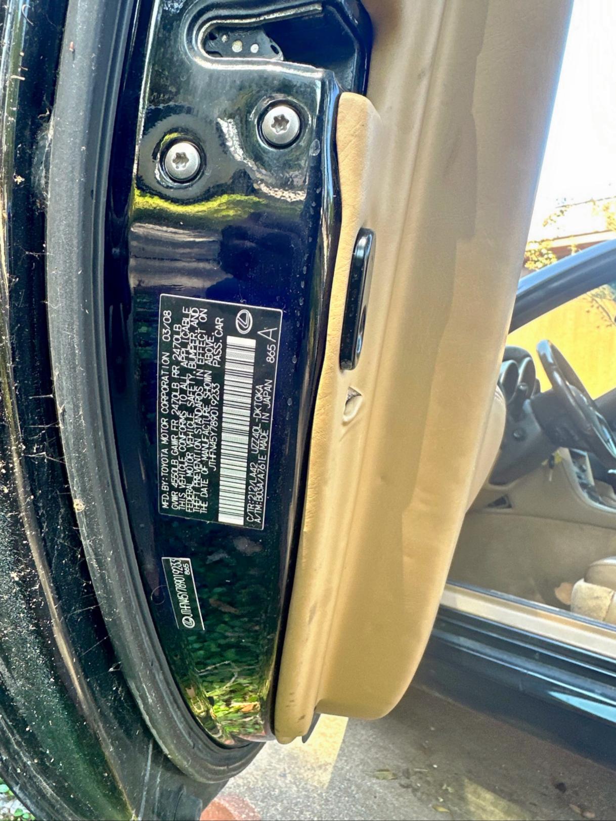 84021345 :رقم المزاد ، JTHFN45Y789019233 vin ، 2008 Lexus Sc 430 مزاد بيع