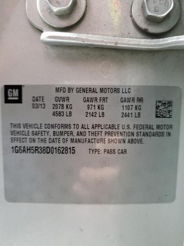 2013 Cadillac Ats მანქანა იყიდება აუქციონზე, vin: 1G6AH5R38D0162815, აუქციონის ნომერი: 69799685
